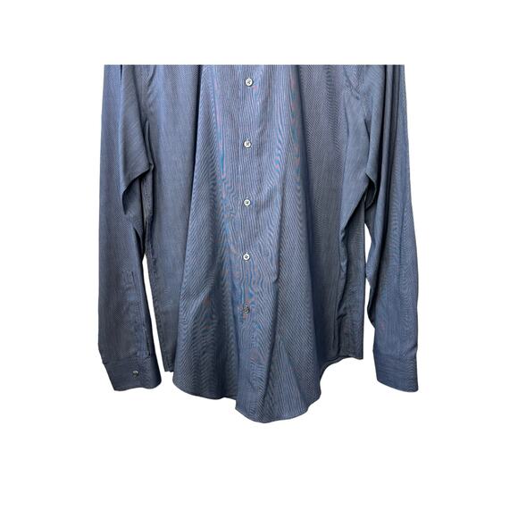 Calvin Klein Gray Slim Fit Performance Non-Iron Button Down Shirt 17 34/35 - Picture 4 of 5